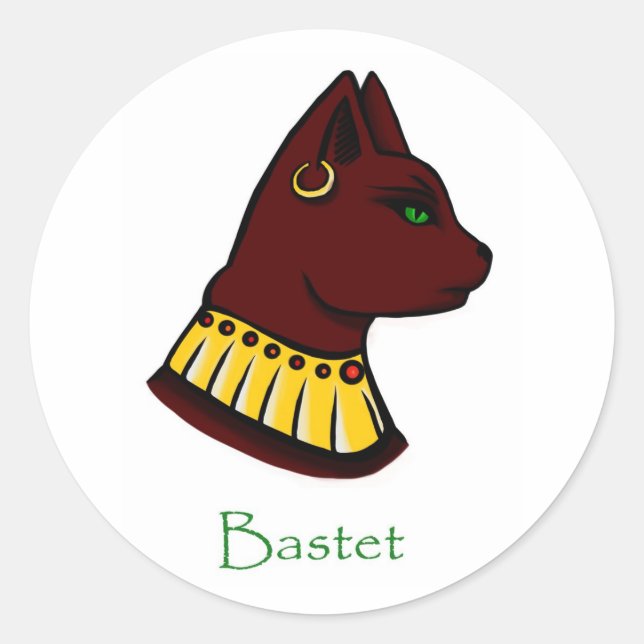 Bastet - ägyptische Göttin Runder Aufkleber (Vorderseite)