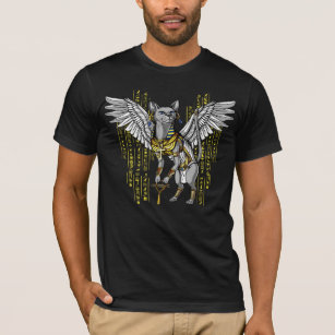 Bastet ägyptische Katzen-Göttin Ankh Hieroglyphen T-Shirt