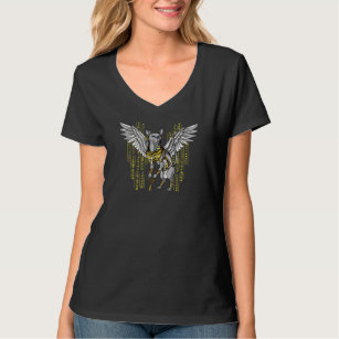 Bastet ägyptische Katzen-Göttin Ankh Hieroglyphen T-Shirt