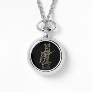 Bastet, ägyptische Katzengöttin. Name in Hieroglyp Armbanduhr