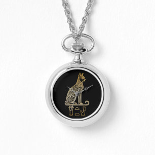 Bastet, ägyptische Katzengöttin. Name in Hieroglyp Armbanduhr