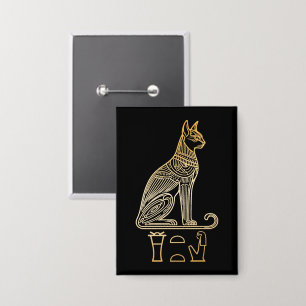 Bastet, ägyptische Katzengöttin. Name in Hieroglyp Button