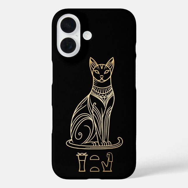Bastet, ägyptische Katzengöttin. Name in Hieroglyp Case-Mate iPhone Hülle (Rückseite)