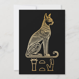 Bastet, ägyptische Katzengöttin. Name in Hieroglyp Dankeskarte