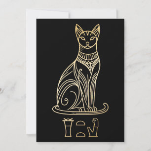 Bastet, ägyptische Katzengöttin. Name in Hieroglyp Dankeskarte
