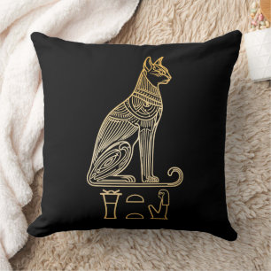 Bastet, ägyptische Katzengöttin. Name in Hieroglyp Kissen