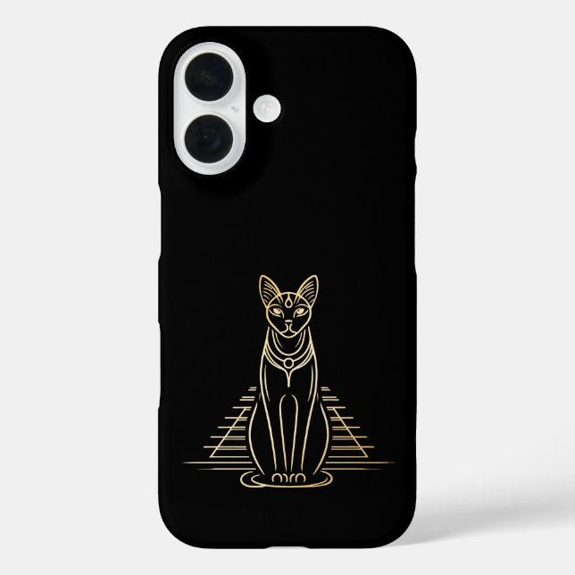 Bastet, ägyptische Katzengöttin vor einer Pyramide Case-Mate iPhone Hülle (Rückseite)