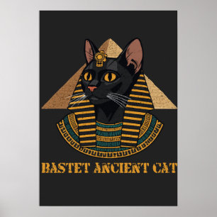 Bastet Altägyptische Katzen Göttin Vintage Kunst Poster