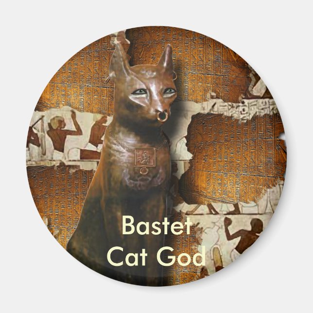 BASTET ~ Alter ägyptischer Katze Gott Magnet (Vorne)