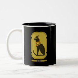 Bastet Ancient Ägypten Goddess Zwei-Tone-Kaffee-Ta Zweifarbige Tasse
