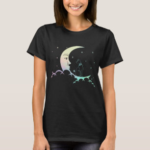 Bastet Ancient Egypt Cat Pastel Goth Moon Crescent T-Shirt