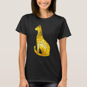 Bastet Cat Ägyptisch Golden Polygon Hieroglyph Arc T-Shirt