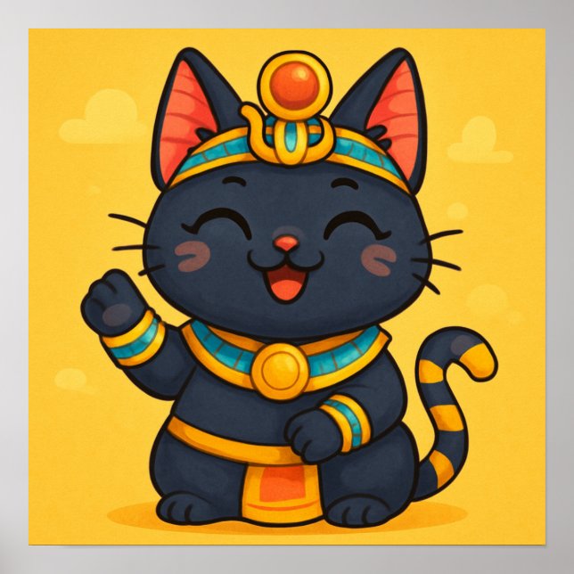 Bastet Cat | Ägyptische Göttin | Niedliches Ägypte Poster (Vorne)