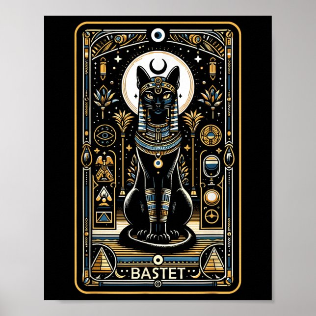 Bastet Cat Goddess Ancient Ägyptischer Mytholog Poster (Vorne)