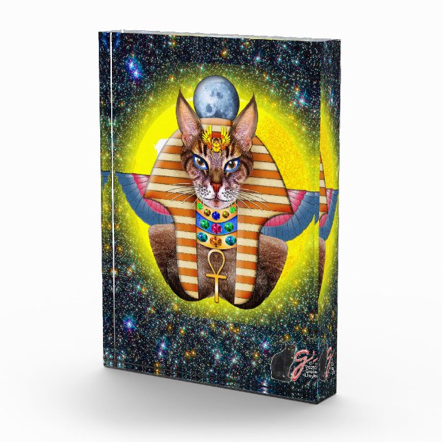Bastet-Farbillustration Acrylblock Fotoblock (Rechts)