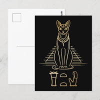 Bastet mit Namen in Hieroglyphen und Ägypten Pyram