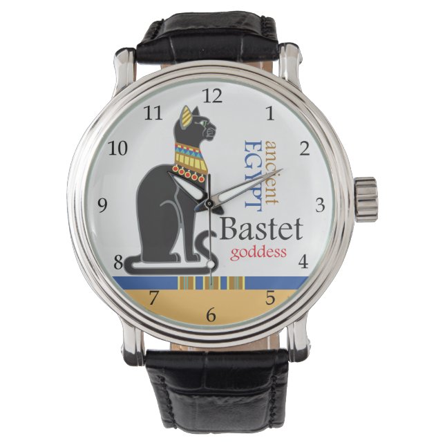 Bastet oder Bast. ägyptische Göttin Armbanduhr (Vorderseite)