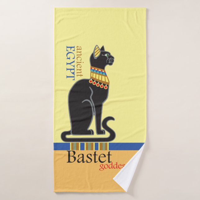 Bastet oder Bast. Ägyptische Göttin Badetuch Badehandtuch (Badehandtuch)