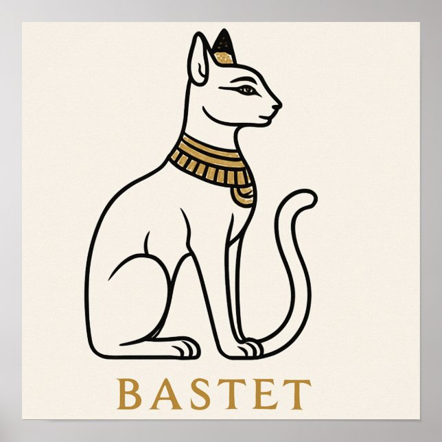 Bastet Poster Egyptian Cat Goddess Art (Vorne)