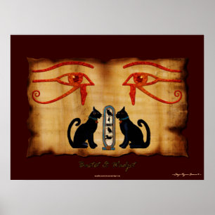 Bastet & Wadjet Ägyptische Kunstdruckerei Poster