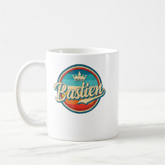 Bastien retro personalisierter Name Vintage Vornam Kaffeetasse