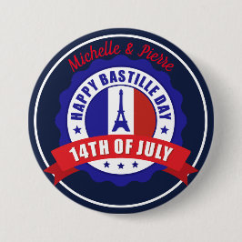 Bastille Day 14. Juli Feier Button