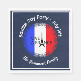 Bastille Day 14. Juli Feier Serviette