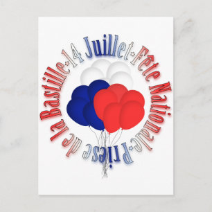 Bastille Day Balloons Postkarte