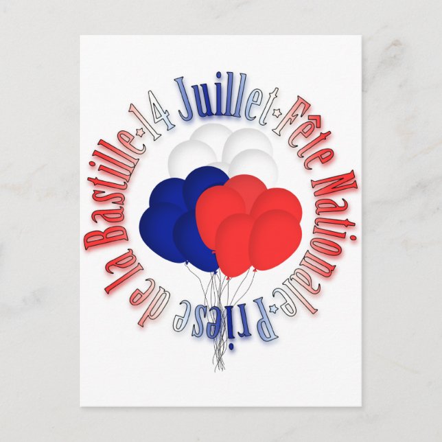 Bastille Day Balloons Postkarte (Vorderseite)