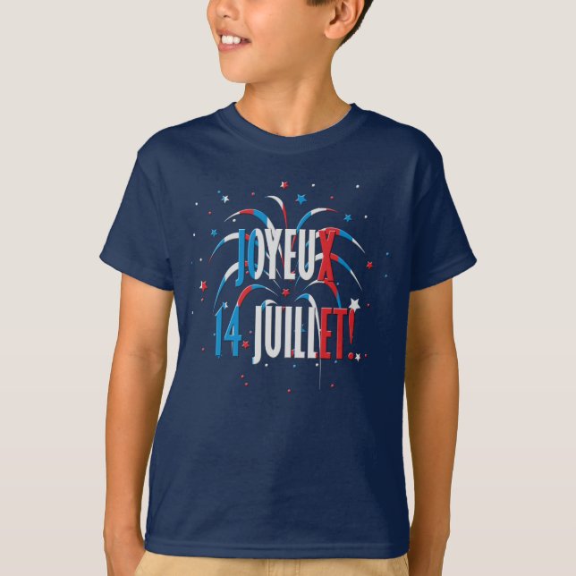 Bastille Day Joyeux 14 Juillet T-Shirt (Vorderseite)