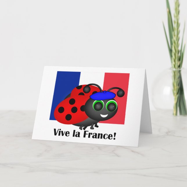 Bastille Day Ladybug Karte (Vorderseite)