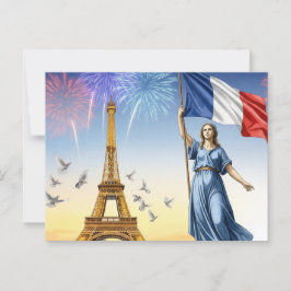 Bastille Day Postkarte