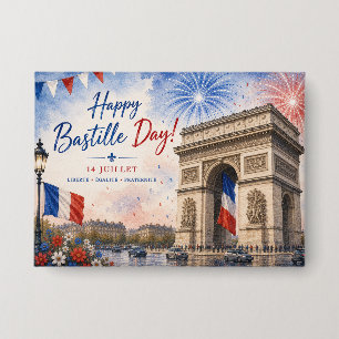 Bastille-Tag Arc de Triomphe Paris Frankreich Feue Button