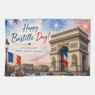 Bastille-Tag Arc de Triomphe Paris Frankreich Feue Geschirrtuch