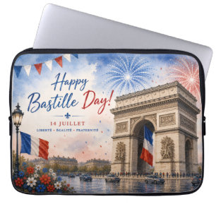 Bastille-Tag Arc de Triomphe Paris Frankreich Feue Laptopschutzhülle