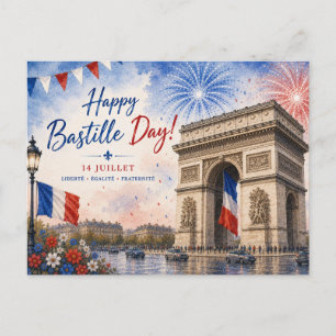 Bastille-Tag Arc de Triomphe Paris Frankreich Feue Postkarte