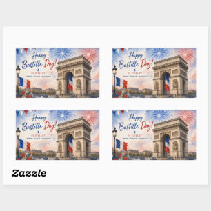 Bastille-Tag Arc de Triomphe Paris Frankreich Feue Rechteckiger Aufkleber