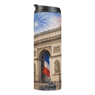 Bastille-Tag Arc de Triomphe Paris Frankreich Feue Thermosbecher