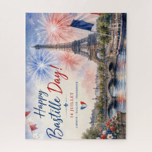 Bastille-Tag Eiffelturm Seine Feuerwerk Puzzle