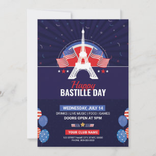 Bastille-Tag-Party-Einladungsflyer Vorlage