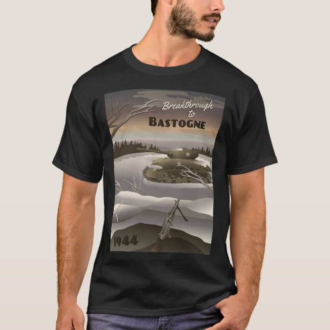 Bastogne 1944 - Schlacht beim Bulge Travel Poster  T-Shirt (Vorderseite)