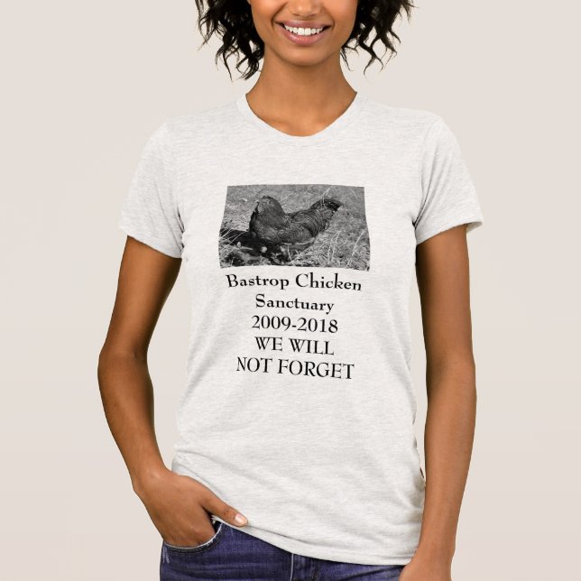 Bastrop Huhn-Schongebiet zum Gedenken an T-Shirt (Vorderseite)