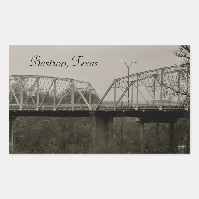 Bastrop, Texas Alt-Eisen-Brücke Sticker (Vorderseite)