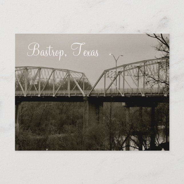 Bastrop Texas Iron Bridge Postkarte (Vorderseite)