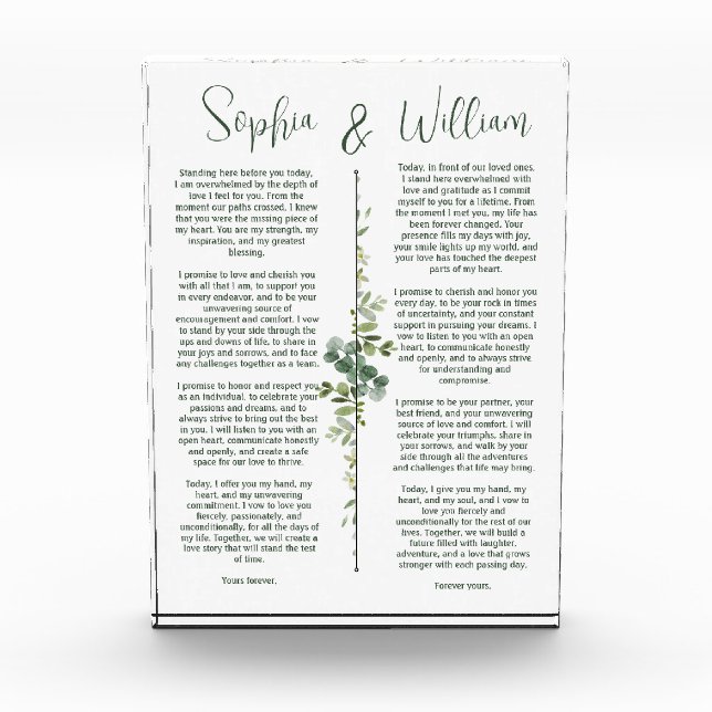 BASWOOD VOWS FOTOBLOCK (Vorderseite)