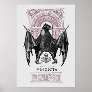 Bat Animal Mandala Door Poster