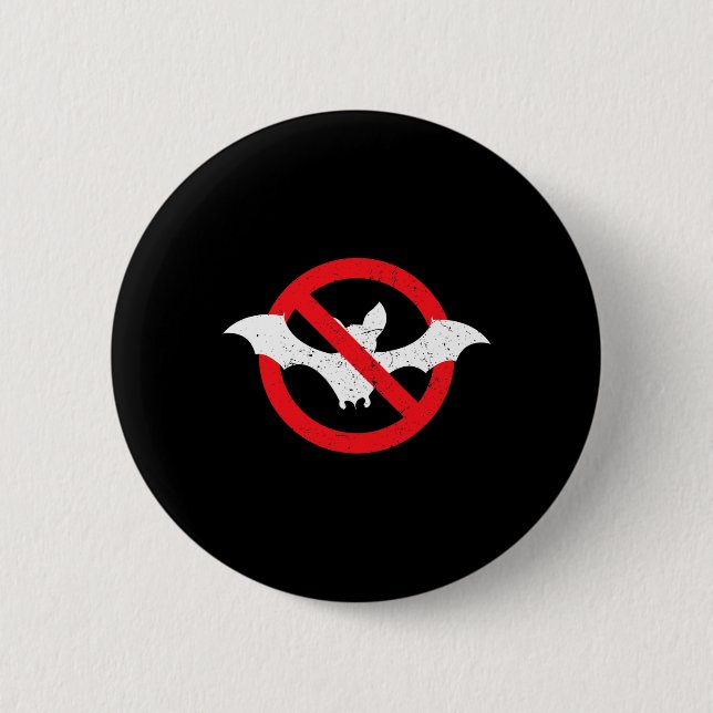 Bat Ban Halloween Vampire Spooky Button (Vorderseite)