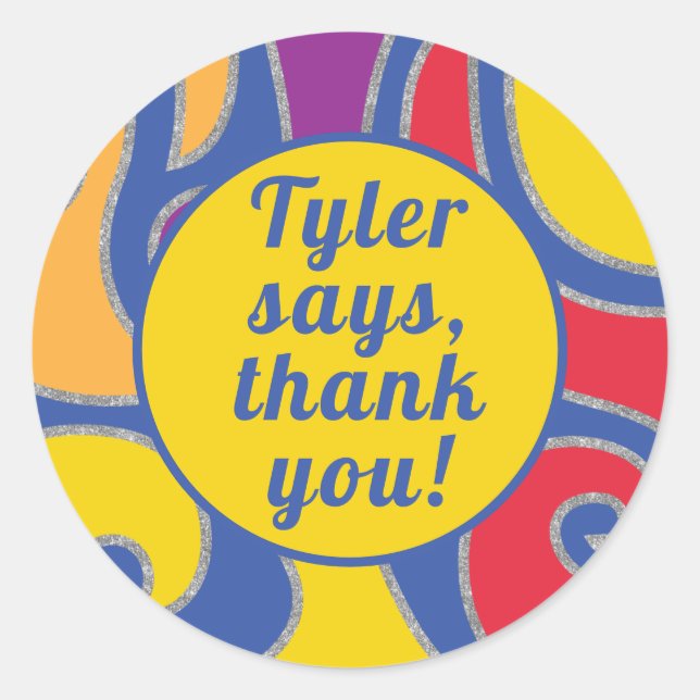 Bat Bar Mitzvah Aufkleber Runde Wirbel (Vorderseite)