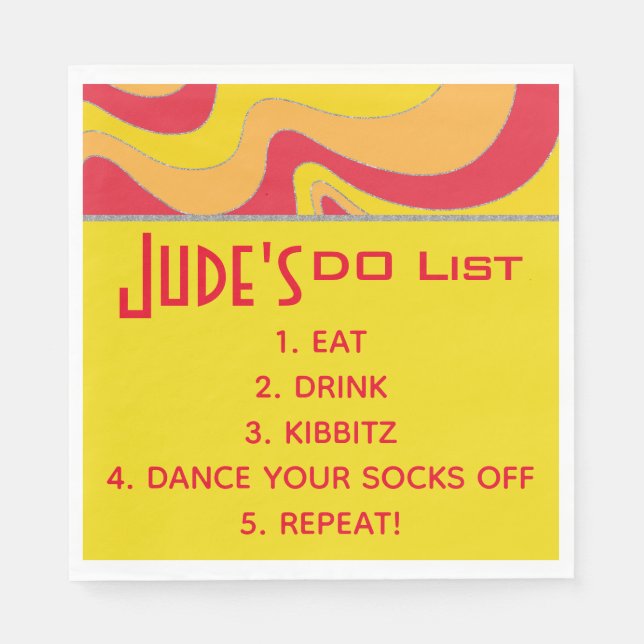 Bat Bar Mitzvah Silvery Waves Napkins Serviette (Vorderseite)