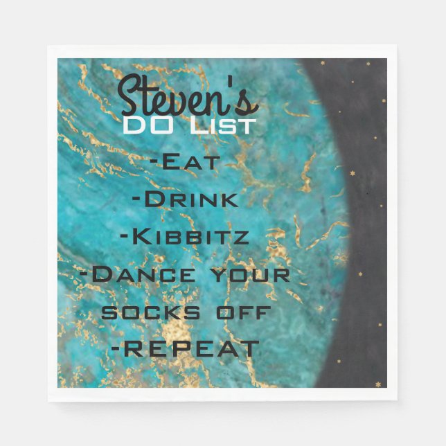 Bat Bar Mitzvah Space Out Napkins Serviette (Vorderseite)